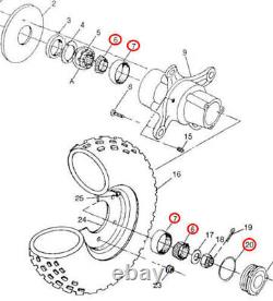2set Front Wheel Hub Clutch Strut Bearing Seal For Polaris Sportsman 500 400 335