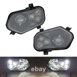 For Polaris Scrambler RZR ACE Sportsman Ranger LED BLACK Headlight Kit (Pair)