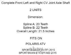 Front Left and Right CV Joint Axle Shaft for Polaris Sportsman ETX EFI 2015