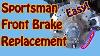 How To Replace Front Brake Pads On A 2003 Polaris Sportsman 500 Atv Diy Atv Brake Pad Replacement