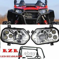 Pair ATV UTV LED Conversion Headlight 6500K for Polaris Sportsman RZR XP 900