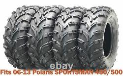 Set 4 WANDA ATV tires 25x8-12 & 25x11-12 for 06-13 Polaris SPORTSMAN 450/500