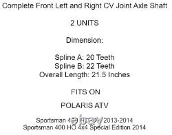 Arbre d'essieu de joint CV avant gauche et droit pour Polaris Sportsman 400 HO 4X4 13-14