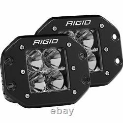 Industries Rigides 212113 Black D-series Pro Flush Mount Flood Lights Pair