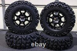Polaris Sportsman 570 25 Rip Saw R/t Atv Tire & Cobra Blk Wheel Kit Pol3ca